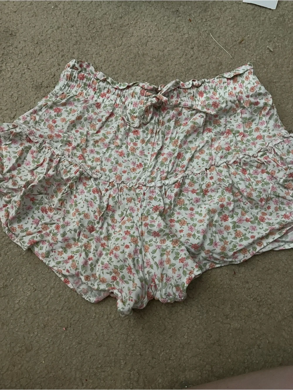 Aeropostale Pink Floral Ruffle Shorts